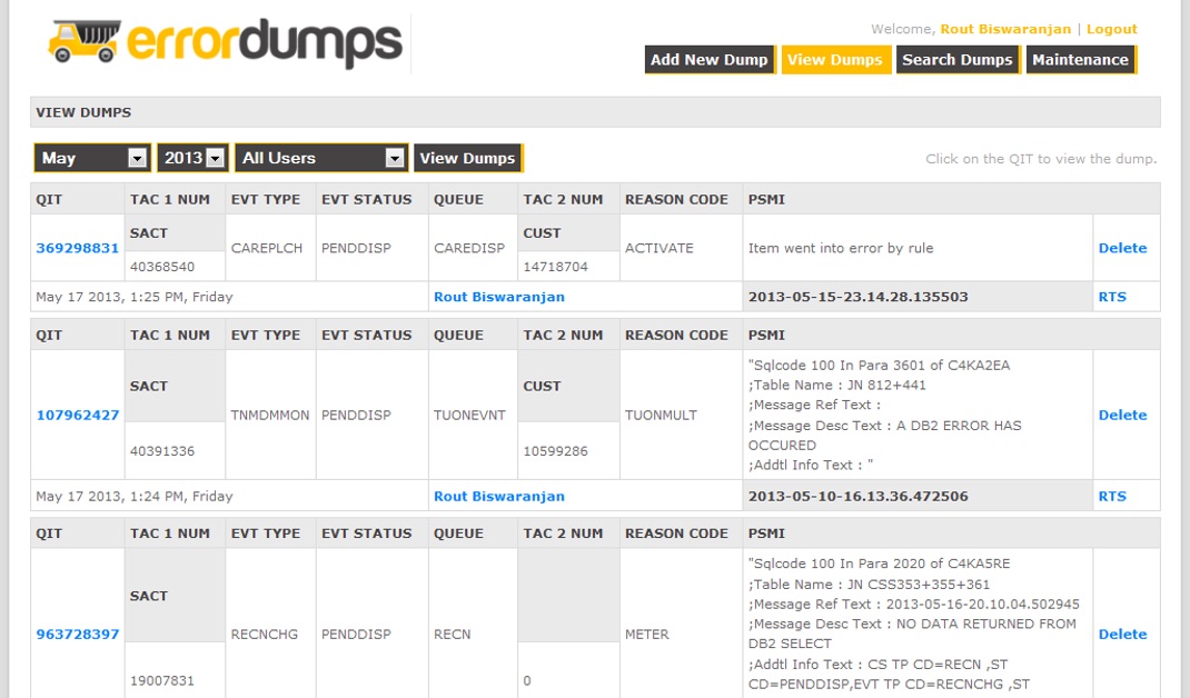 Errordumps Portal